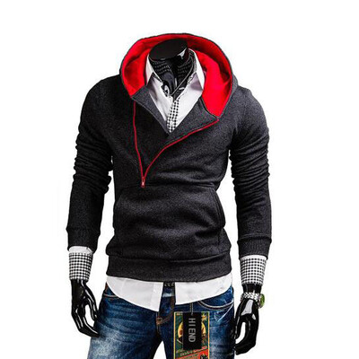 

Zogaa New Mens Hoodie Matching Color Slim Active