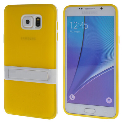 

MOONCASE Samsung Galaxy Note 5 ЧЕХОЛ ДЛЯ Soft Silicone Gel TPU Skin With Bracket Protective Yellow 01
