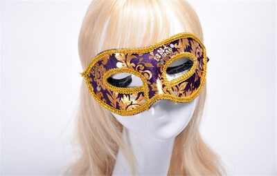 

Halloween mask masquerade party mens mask flannel half face mask - cloth flat lace mask