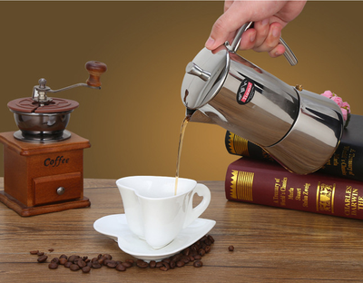 

Stainless steel coffee pot 304 Mocha pot hand washing cup filter cup coffee set filter pot 200ml
