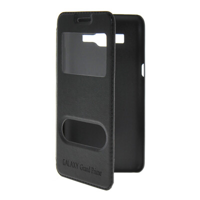 

MOONCASE View Window Leather Side Flip Pouch Stand Shell Back ЧЕХОЛ ДЛЯ Samsung Galaxy Grand Prime G5306W Black