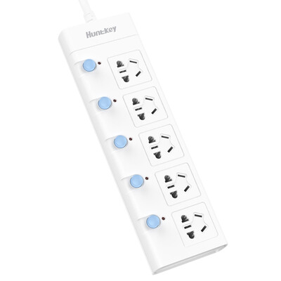 

Huntkey White 5 5 m 18 m independent switch socket row plug insert plug board