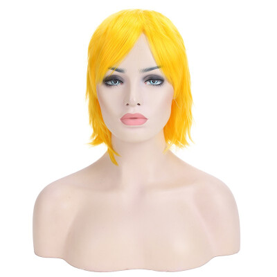 

Halloween Unisex Anime Fashion Short Wig Cosplay Party Straight Hair Cosplay Full Wigs Yellow