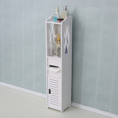 

EDO bathroom shelf floor bathroom toilet side cabinet toilet storage cabinet waterproof drawer cabinet clip storage rack white TH1284