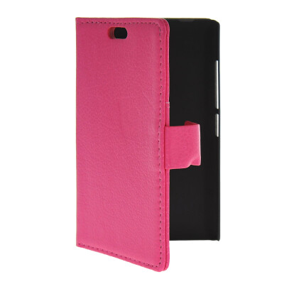 

MOONCASE Slim Leather Flip Wallet Card Pouch with Kickstand Shell Back ЧЕХОЛ ДЛЯ Nokia X2 Hot pink