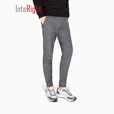 

INTERIGHT Wei pants mens sports casual thickening compound fleece sweatpants dark gray