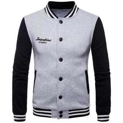 

AOWOFS new foreign trade couple fleece collar collar sweater contrast color baseball uniform large size spot Y989