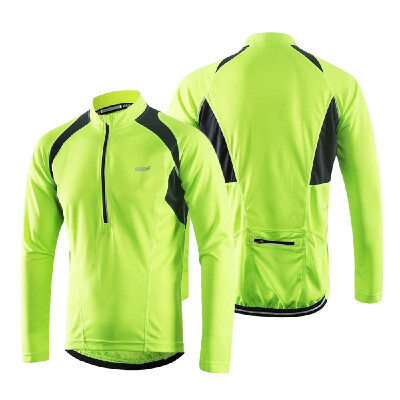 

Arsuxeo Mens Long Sleeve Cycling Jersey Lightweight Breathable Quick Dry Bike Riding Shirt