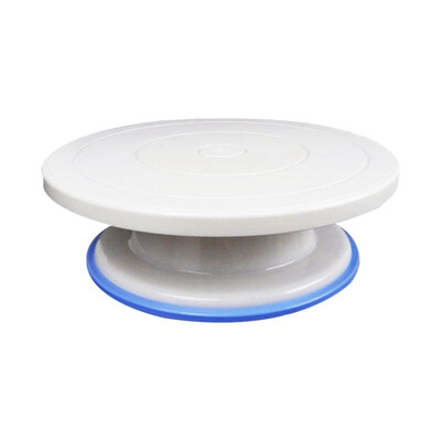 

UpperX 11 inch Cake Stand Revolving Cake Decorating Turntable with Rubber Ring - White