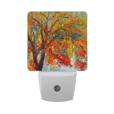 

ALAZA LED Night Light With Smart Dusk To Dawn SensorFour Seasons Tree Plug In Night Light