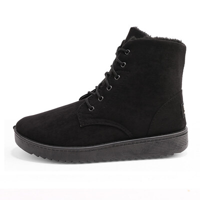 

2018 new Martin boots couple plus velvet short tube with anti-slip flat snow boots warm cotton boots mens cotton shoes