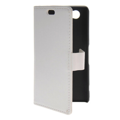 

MOONCASE Slim Leather Side Flip Wallet Card Holder Pouch with Kickstand Shell Back Case Cover for Sony Xperia A2 White