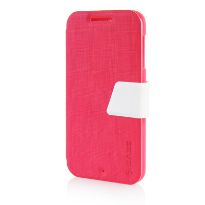 

MOONCASE Leather Side Flip Pouch Stand Ultra Slim Shell Back ЧЕХОЛ ДЛЯ HTC Desire D510 Hot pink