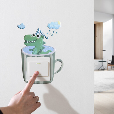 

Peninsula good bydoll switch stickers Nordic wind 3D stereo luminous switch sets of soft plastic wall stickers