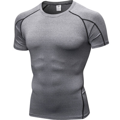 

Quick Dry Men Compression Gym Training Running Short T-Shirt Mens Sportswear
