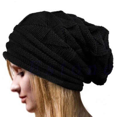 

Womens Winter Beanie Knit Crochet Ski Hat Oversized Cap Hat Warm