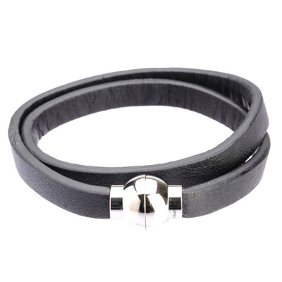 

Long Trip Double Leather Band Cutting Wire Bracelet