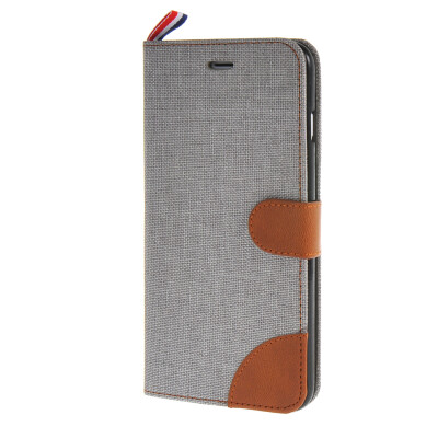 

MOONCASE Denim Style Flip Wallet Card Pouch Bracket Back чехол для Cover Apple iPhone 6 Plus (5.5") грей