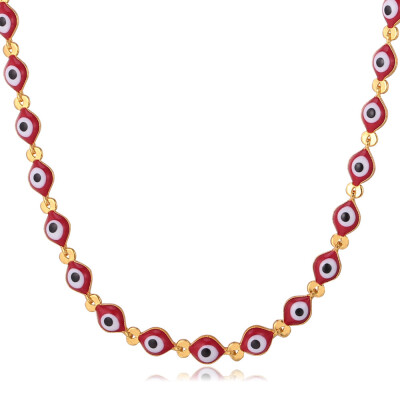 

Evil Eye Necklace Women Accessories 18K Gold /Platinum Plated Fashion Necklace For Women Red Necklace Turkish Jewelry