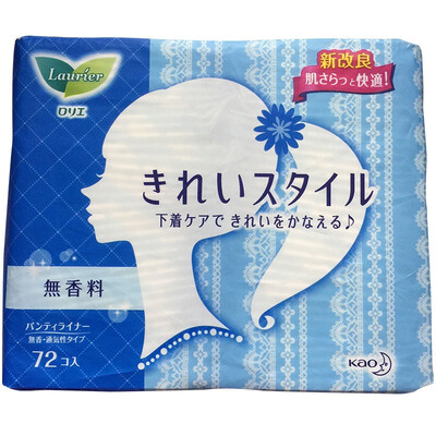 

Japanese original imported Kao Yue Yue Ya laurier ultra-thin cotton soft health care pad 14cm 72p sensitive skin with no fluorescent agent no fragrance