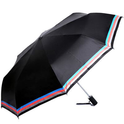 

【Jingdong Supermarket】 Paradise umbrella satin surface fluorescent vinyl self-closing three fold ultra-light sun umbrella sunny umbrella 33223E black