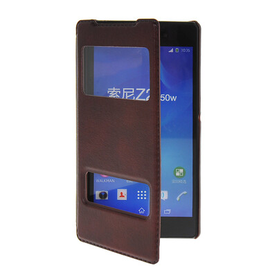 

MOONCASE View Window Leather Side Flip Pouch Stand Shell Back ЧЕХОЛ ДЛЯ Sony Xperia Z2 Red