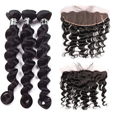 

Amazing Star Loose Wave Ear to Ear Frontal with Bundles Malaysian Virgin Hair with Frontal Human Hair with Frontal 13x4" Free Part