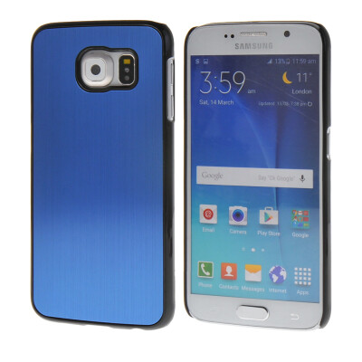 

MOONCASE Chrome Plated Brushed Aluminum Metal Back Plate Case Cove for Samsung Galaxy S6 Blue