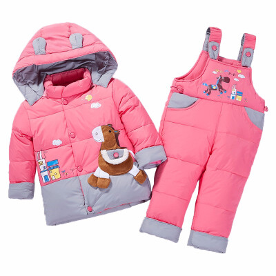 

2018 Winter Children Baby Kids Duck Down Jacket Set Pants-Jacket Autumns Boy Clothing Parka Hoodies Outerwear Girls Coat Jacket