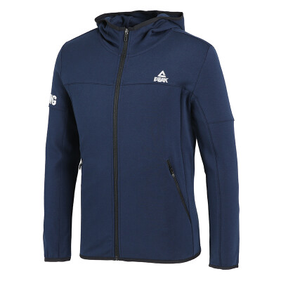 

PEAK mens autumn&winter new hooded open chest sweater fashion comfortable sports jacket DF683031 dark blue  code