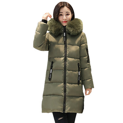 

2018 New Winter Womens designer cotton Coat women long down jacket cotton jacket Korean Slim cotton jacket plus size women clothin