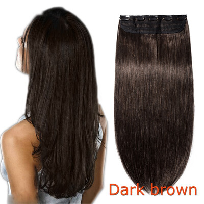

16-24inch Human Hair 34 Full Head 1 Piece 5 Clips Long Thick Soft Silky Straight for Women Beauty