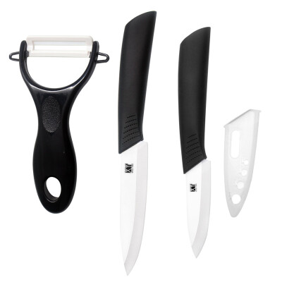 

XYJ Brand Black Peeler Ceramic Knives 3, 4 Inch Paring Utility Kitchen Knives Set