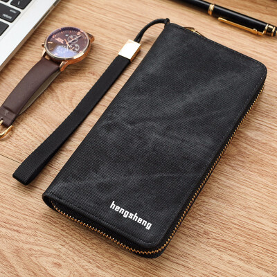 

Personality Student Wallet Mens Long Zippered Leather Wallet Womens Multi-Card Cross Handbag