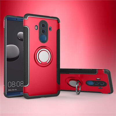

Fecoprior Back Cover For Huawei Mate 10 Pro Case Car Holder Stand Hard PC Silicon Ring Suction Bracket Celulars