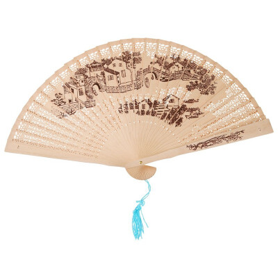 

UpperX Plum flower House folding wooden pocket fan