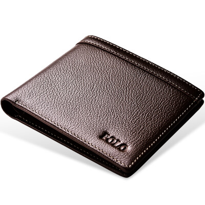 

POLO men litchies pattern to fight money chuck first layer of leather short paragraph wallet 020611 coffee color cross section