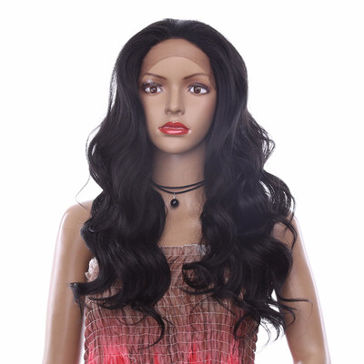 

24inch Lace Front Body Wave Wig Women Heat Resistant Synthetic Wigs Grey Long Hair Wig Party Wig