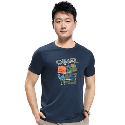 

Camel CAMEL outdoor quick-drying T-shirt spring&summer models men&women couples breathable short-sleeved T-shirt A6S225126 iron blue ash XXL