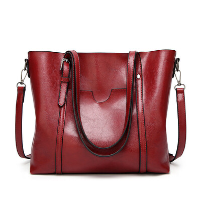 

Women bag Oil wax Womens Leather Handbags Luxury Lady Hand Bags With Purse Pocket Women messenger bag Big Tote Sac Bolsos Mujer