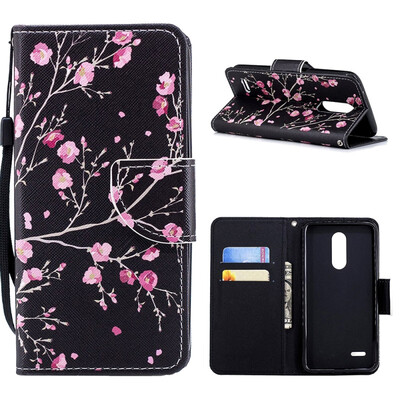 

MOONCASE Wiko Lenny4 Plus painted leather case with small hand strap - black safflower