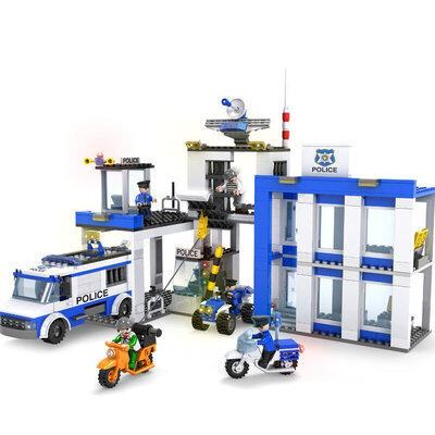 

(COGO) City Police Series Building Blocks Police Department Children's Plastic Assembled Toys Boys Children's Enlightenment Puzzle Gift Stereo Puzzle Blocks 13917