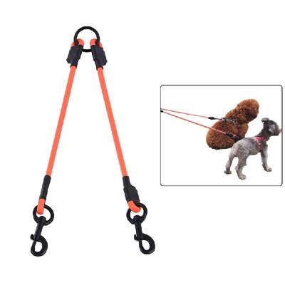

SST002P PVC Round Double Dog Working Leash Linker Waterproof Deodorant Dog Dual Lead Twin Way Walk Strap Leads Set No Tangle for T