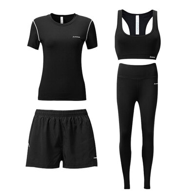 

Kawasaki KAWASAKI workout clothes tights womens sports suits badminton running season quick-drying clothes short-sleeved training morning running shorts four-piece set