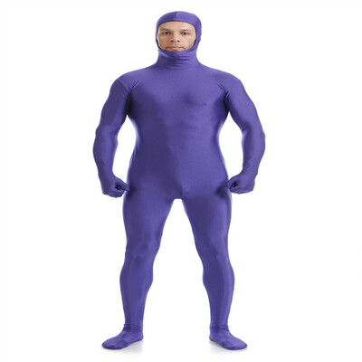 

Gesikai Mens Black Open Face Full Bodysuit Spandex Nylon Zentai Suit Custom Second Skin Tights Suit Halloween Costume