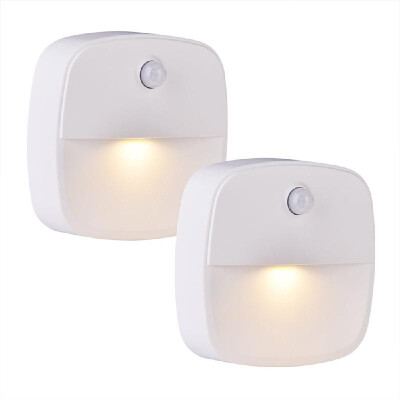 

2-Pack Warm White LED Motion Sensor Stick-On Night Light Cordless Battery-Powered Auto Night Lamp for Bedroom Bathroom Kitchen Hal