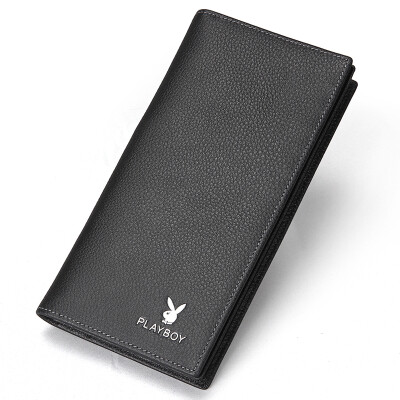 

Playboy playboy multi-functional sheepskin wallet male long section business simple European and American multi-card men's wallet PAA1801-6B black