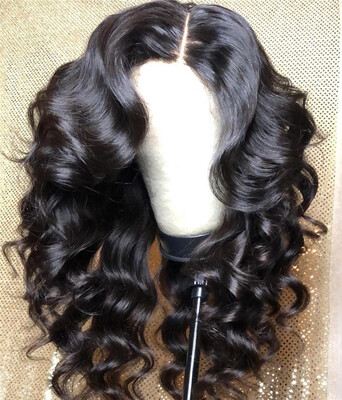 

Loose Wave Lace Front Wig 150 Density Pre-plucked Human Hair Lace Wig Peruvian Natural Color Hair