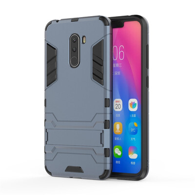 

Fecoprior TPU PC Case For Xiaomi Mi Pocophone F1 Poco Phone Back Cover Stand Armor Shield Celulars Fundas Coque