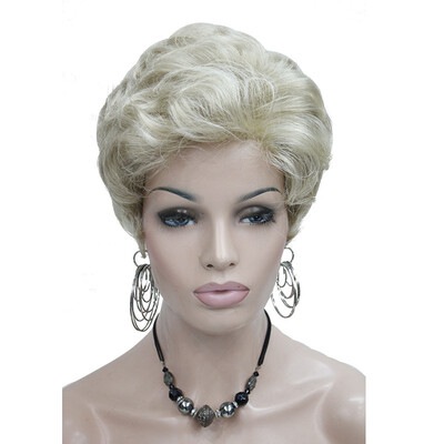 

Short Fluffy Natural Wave Blonde Full Synthetic Wigs Womens Hair Wig 6 colors for choose